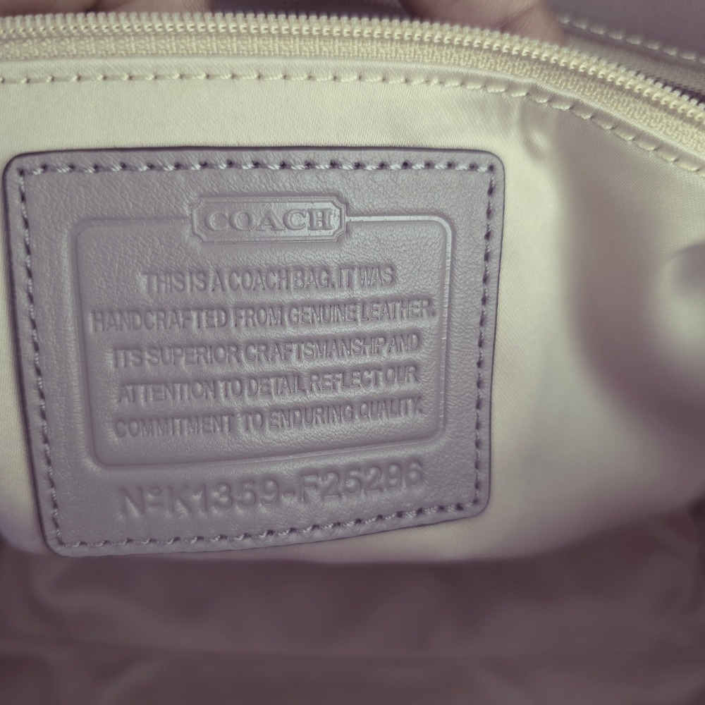 Coach Taylor East West Satchel Lavender Purple Leather Shoulder Bag - Picture 6 of 13